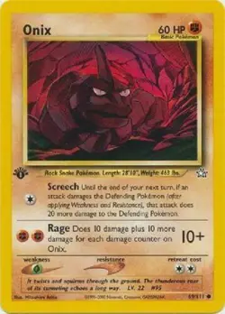 Onix 69/111 1st Edition Neo Genesis Pokemon Card - Image 1