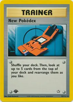 New Pokedex 95/111 1st Edition Neo Genesis Trainer Pokemon Card - Image 1