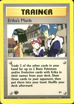 Erika's Maids 109/132 1st Edition Gym Heroes Trainer Pokemon Card - Image 1