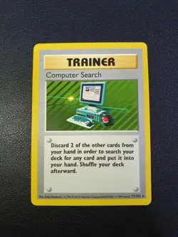 Computer Search 71/102 SHADOWLESS Base Set Rare Trainer 1999 Pokemon Card - Image 1