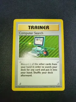 Computer Search 71/102 SHADOWLESS Base Set Rare Trainer 1999 Pokemon Card - Image 2