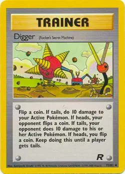 Digger 75/82 Team Rocket Vintage 2000 Pokemon Card - Image 1