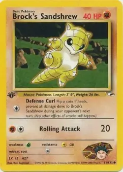 Brock's Sandshrew 71/132 1st Edition Gym Heroes Pokemon Card - Image 1