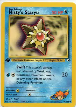 Misty's Staryu 90/132 1st Edition Gym Heroes Pokemon Card - Image 1