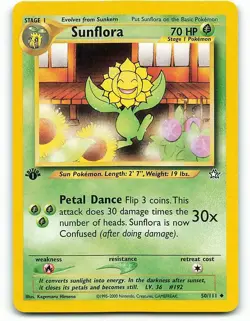 Sunflora 50/111 1st Edition Neo Genesis Pokemon Card - Image 1