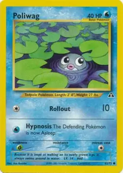 Poliwag 62/75 Neo Discovery Common Pokemon Card - Image 1