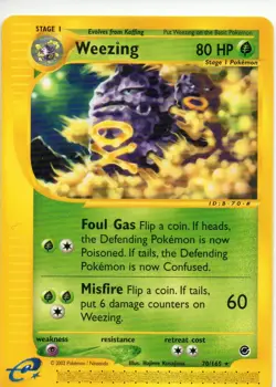 Weezing 70/165 Expedition Base Set Rare Pokemon Card - Image 1