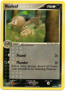 Nuzleaf 41/92 Ex Legend Maker Pokemon Card - Image 1