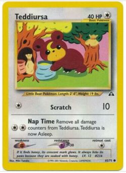 Teddiursa 65/75 Neo Discovery Pokemon Card - Image 1