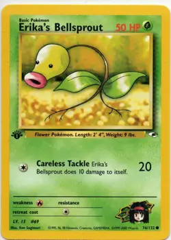 Erika's Bellsprout 76/132 1st Edition Gym Heroes Pokemon Card - Image 1