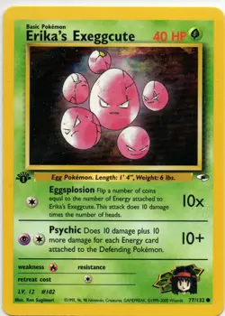 Erika's Exeggcute 77/132 1st Edition Gym Heroes Pokemon Card - Image 1