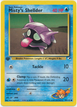Misty's Shellder 89/132 1st Edition Gym Heroes Pokemon Card - Image 1