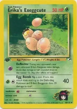 Erika's Exeggcute 43/132 1st Edition Gym Heroes Pokemon Card - Image 1