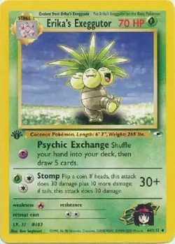 Erika's Exeggutor 44/132 1st Edition Gym Heroes Pokemon Card - Image 1