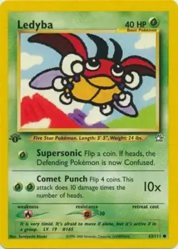 Ledyba 63/111 1st Edition Neo Genesis Pokemon Card - Image 1
