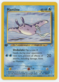 Mantine 64/111 1st Edition Neo Genesis Pokemon Card - Image 1