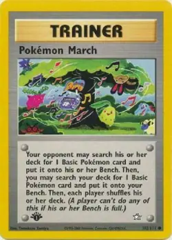 Pokemon March 102/111 1st Edition Neo Genesis Trainer Pokemon Card - Image 1