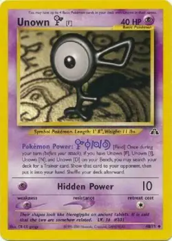 Unown F 48/75 Neo Discovery Uncommon Pokemon Card - Image 1