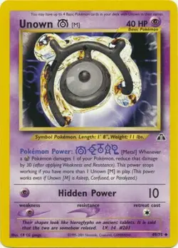 Unown M 49/75 Neo Discovery Pokemon Card - Image 1