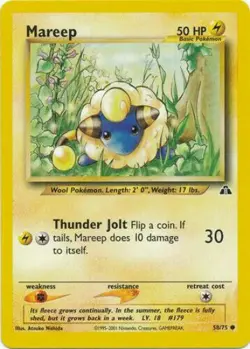 Mareep 58/75 Neo Discovery Pokemon Card - Image 1