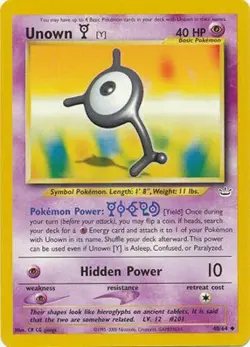 Unown Y 40/64 Neo Revelation Pokemon Card - Image 1