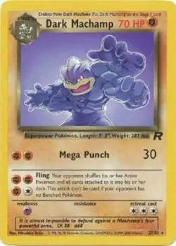 Dark Machamp 27/82 Team Rocket Non Holo Rare 1999 Pokemon Card - Image 1