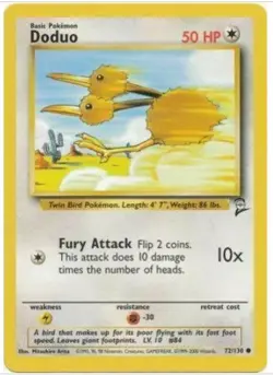 Doduo 72/130 Base Set 2 Pokemon Card - Image 1