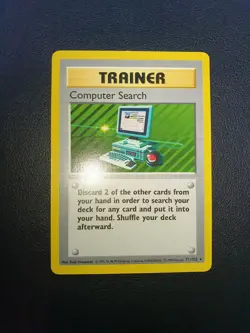 Computer Search 71/102 SHADOWLESS Base Set Rare Trainer 1999 Pokemon Card - Image 2