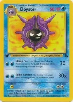 Cloyster 32/62 Fossil Set 1st Edition Vintage 1999 Pokemon Card - Image 1