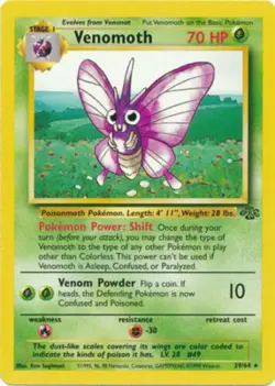 Venomoth 29/64 Jungle Non Holo Rare 1999 Pokemon Card - Image 1