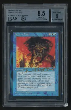 ***BGS 8.5 Force of Will Signed*** MTG Alliances Magic Kid Icarus - Image 1