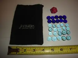 MTG Magic The Gathering Revised Counter Bag with Counters + one 20-sided dice - Image 1