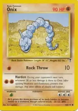 Onix 56/102 Base Set Unlimited 1999 Pokemon Card - LP - Image 1