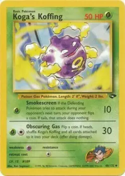 Koga's Koffing 48/132 Gym Challenge Unlimited Vintage 2000 Pokemon Card - Image 1
