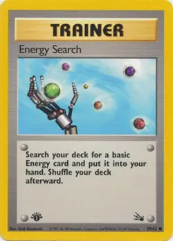 Energy Search 59/62 Fossil Set 1st Edition Vintage 1999 Pokemon Card - Image 1
