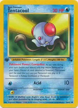 Tentacool 56/62 Fossil Set 1st Edition Vintage 1999 Pokemon Card - Image 1