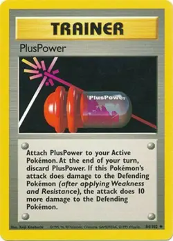 PlusPower 84/102 Base Set Vintage 1999 Pokemon Card - LP - Image 1