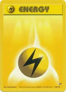 Lightning Energy 130/132 Gym Heroes Unlimited Vintage 2000 Pokemon Card - Image 1