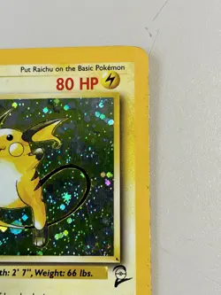 2000 Pokemon TCG Raichu Base Set 2 Holo Rare 16/130 WOTC Cool Tail Swirl - Image 4