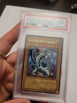 Yu-Gi-Oh! Blue-Eyes White Dragon LOB-001 1ST EDITION GLOSSY - NA ENGLISH - PSA 6 - Image 1