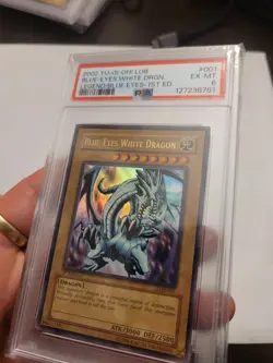 Yu-Gi-Oh! Blue-Eyes White Dragon LOB-001 1ST EDITION GLOSSY - NA ENGLISH - PSA 6 - Image 4