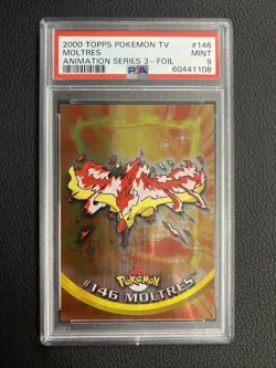 PSA 9 Moltres Foil #146 Topps TV 2000 Animation Series 3 Pokemon Card - Image 1