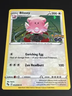 Blissey 052/078 Cosmos Holo Promo Pokemon GO Stamped Card - NM - Image 2