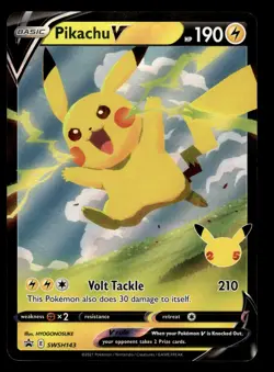 Pikachu V SWSH143 Ultra Rare Black Star Promo Pokemon Card - Image 1