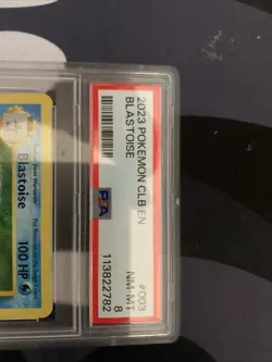 Pokemon TCG Blastoise CLB 003/034 Holo Card NM Condition Graded Psa 8 - Image 2