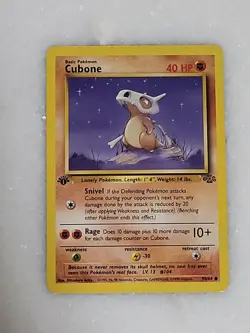 1999 Pokemon CUBONE Jungle Set 1ST EDITION Card 50/64 WotC EX LP US SELLER - Image 1