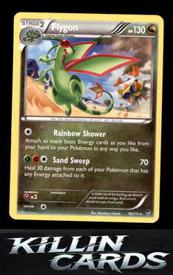 Flygon 76/111 Rare XY - Furious Fists Pokemon Card MP - Image 1