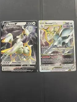 ARCEUS V STAR 123/172 AND ARCEUS V 122/172 METAL CARD POKEMON PROMO CARDS - Image 1