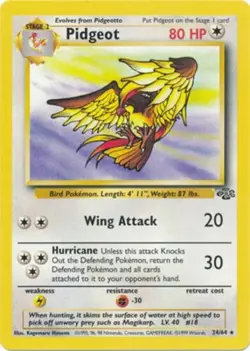 Pidgeot 24/64 Jungle Set Unlimited 1999 Pokemon Card - LP - Image 1