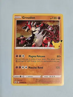 2021 Groudon 17/25 - Holo Rare 25th Anniversary Celebrations NM Pokemon TCG - Image 1